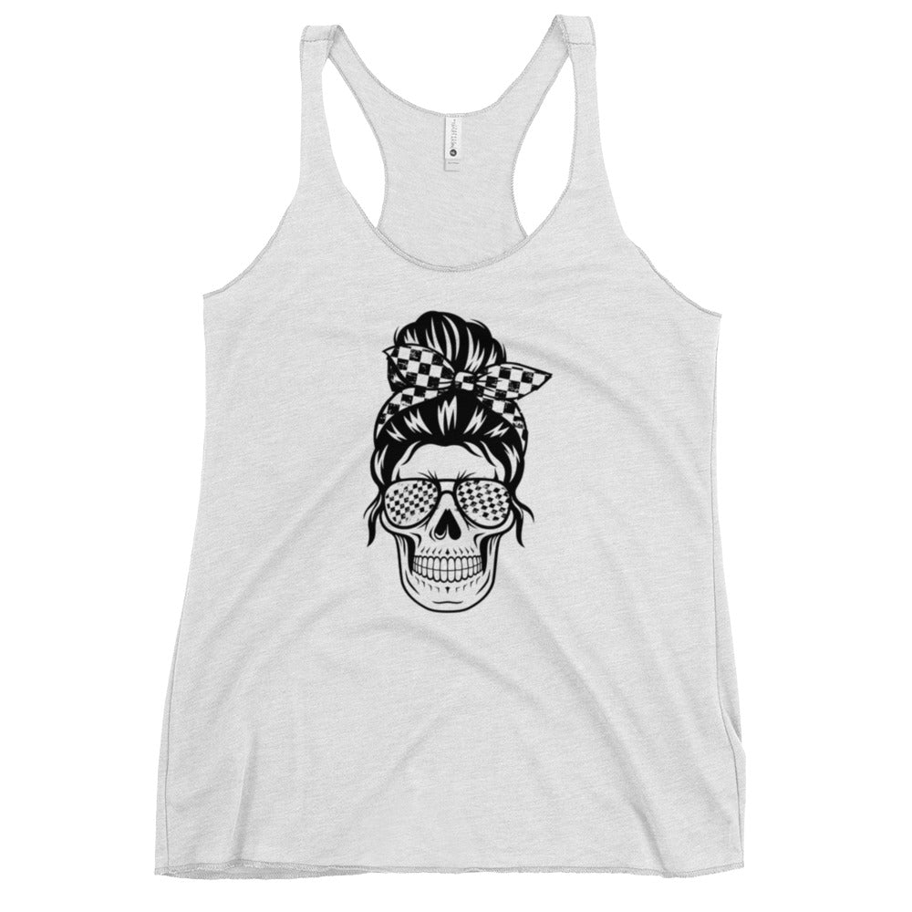 Women's Checkered Skull Racerback Tank