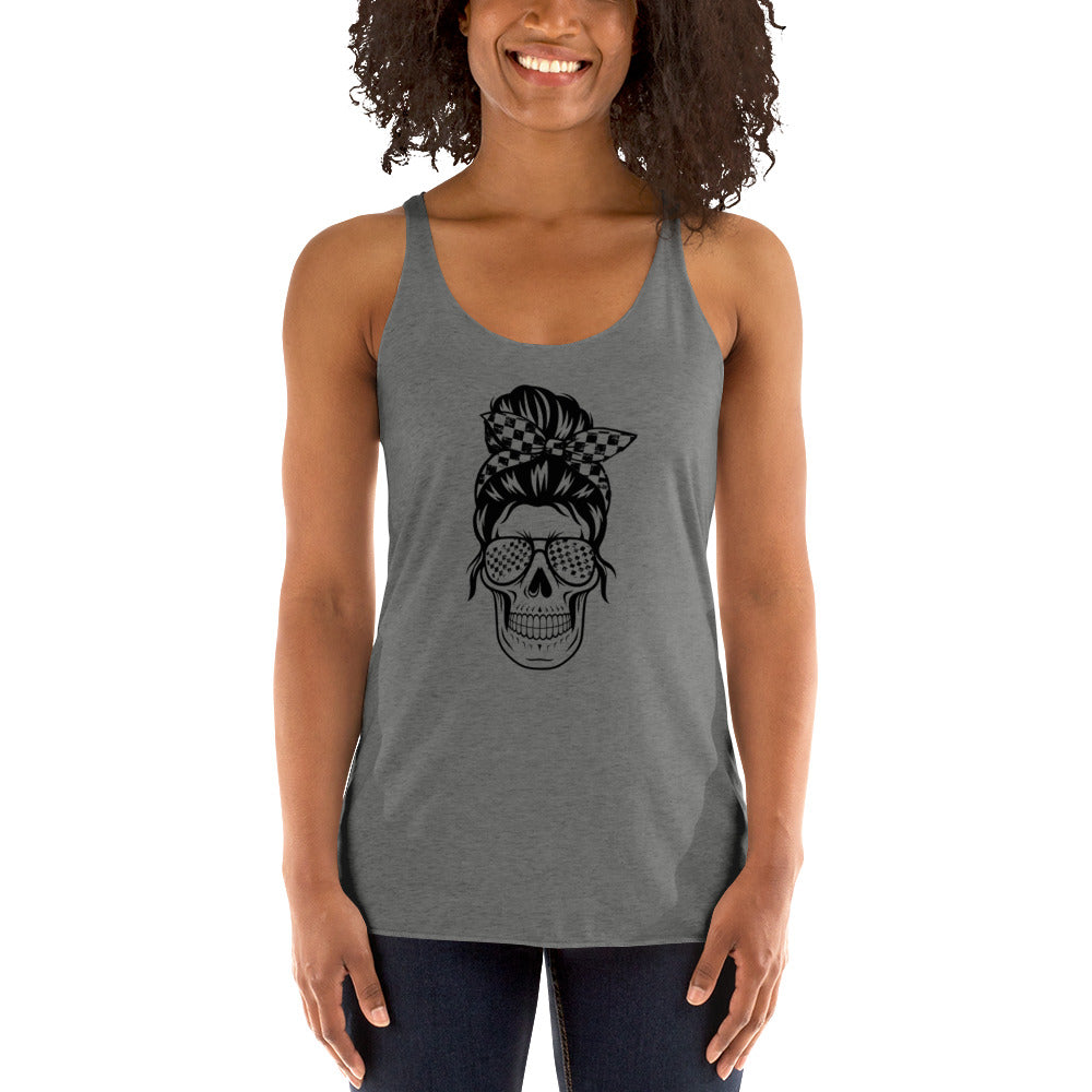 Women's Checkered Skull Racerback Tank