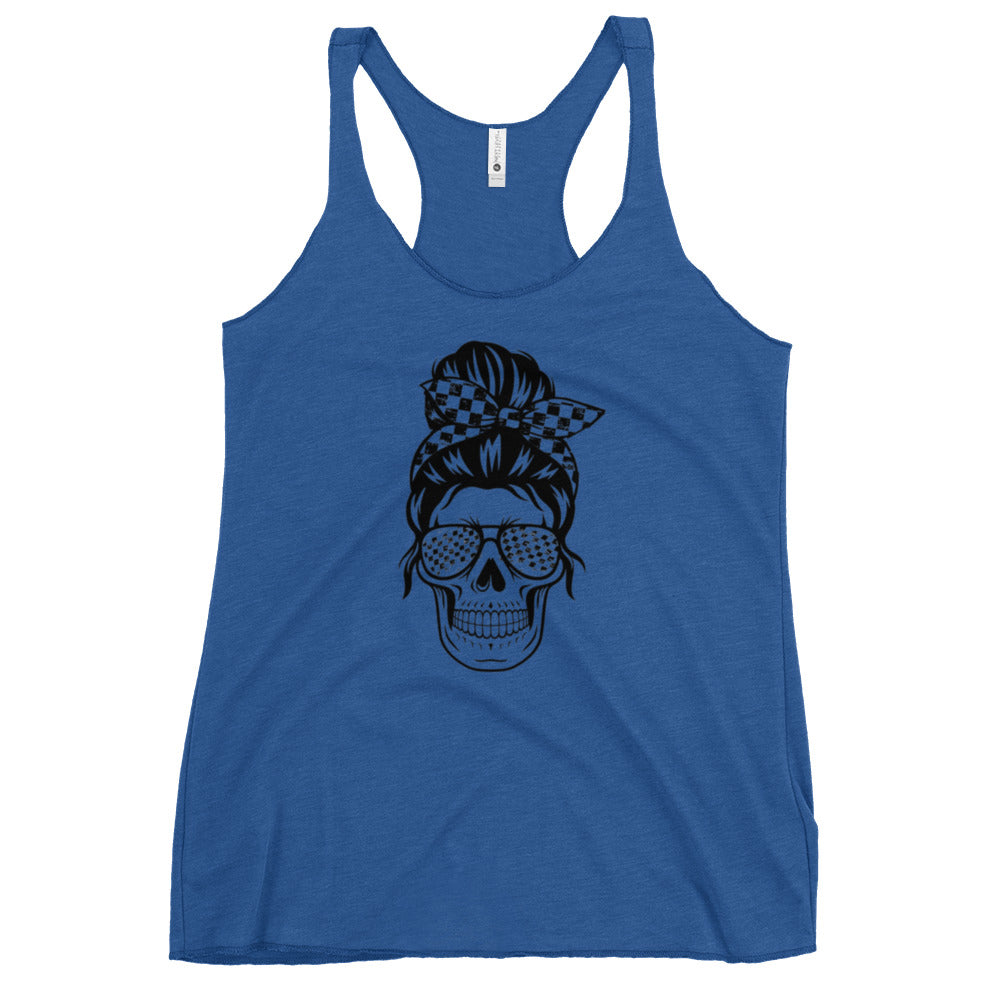 Women's Checkered Skull Racerback Tank