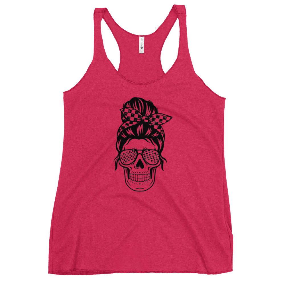 Women's Checkered Skull Racerback Tank