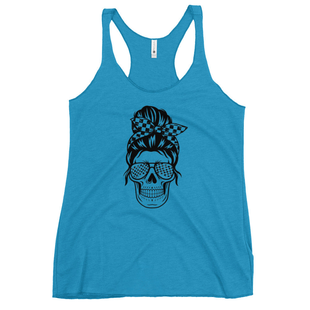 Women's Checkered Skull Racerback Tank